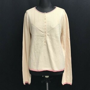 マークジェイコブス/MARC JACOBS★カシミヤ混/ニットセーター【レディースL/ベージュ/beige】ハーフボタン/Tops/Shirts◆BH655