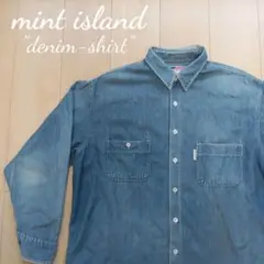 【USA-vintage】mint island denim-shirt 希少