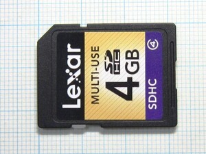 ★Ｌｅｘａｒ ＳＤＨＣメモリーカード ４ＧＢ 中古★送料８５円・１８５円