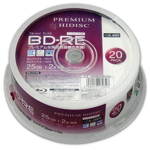 10個セット PREMIUM HIDISC BD-RE くり返し録画 2倍速 25GB 20Pスピンドルケース HDVBE25NP20SPX10