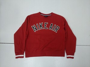 7．NIKE AIR デカロゴ 裏起毛 スウェット シャツ トレーナー ナイキエアー Y2K メンズM 赤白黒 y902