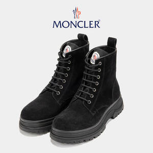 　◆新品◆モンクレール【Moncler】ULYSSE SCARPA レースアップ ブーツ スエード Black 黒 Italy40 JPN25cm US7 1041100