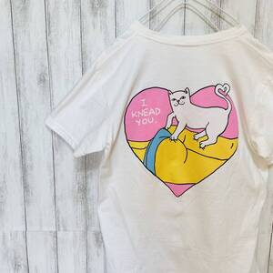 RIPNDIP 猫Tシャツ　古着　リップンディップ半袖 クルーネック 半袖Tシャツ 白