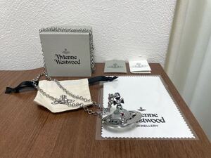 1円～ 未使用 4.4cm【Vivienne Westwood ヴィヴィアンウエストウッド】クリア×シルバー オーブ ネックレス スモール 箱付き