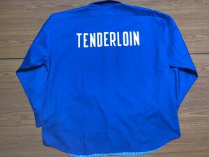 テンダーロイン シャツ ブルー ネイビー TENDERLOIN ロゴ S xl l