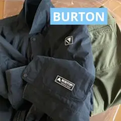 ♤BURTON 美品 上下セット古着 スノボ スキー サイズS ブラック カーキ