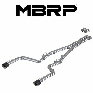 MBRP 2015-2024 ダッジ チャージャー SRT ヘルキャット 6.2L V8 CAT-BACK レース エキゾースト カーボンファイバーTip 正規品