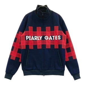 PEARLY GATES パーリーゲイツ 2021年モデル 裏地付 ジップジャケット チェック柄 レッド系 4 [240101047553] ゴルフウェア メンズ