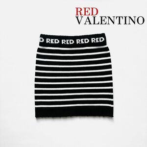 【送料230円～・匿名発送】RED VALENTINO レッドヴァレンティノ ボーダー ニット スカート カシミヤ ウール 