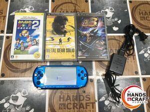 ◆【中古品】ソニー PSP2000 本体＋ソフト３本 モンスターハンター、みんなのGOLF、METAL GEAR SOLID