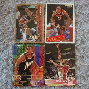 HOOPS FLEER SKYBOX ☆ STEVE SMITH 4枚セット ☆ NBA スティーブ スミス HEAT HAWKS ☆ 1992 1994 1995×2