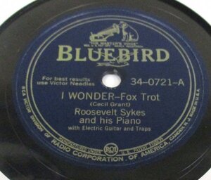 ◎ BLUES 78rpm Roosevelt Sykes I Wonder / Mellow Queen [ US Bluebird 34-0721 ] SP盤