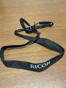 RICOH リコー ストラップ 黒 黒グレー 刺繍文字 ブラック ネックストラップ コンデジ用 コンパクトデジタルカメラ 機種名無し