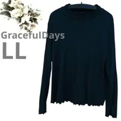 4155♡GracefuIDays 大きいサイズ カットソー 黑 LL