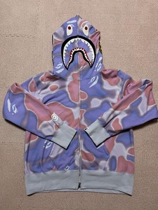 ★M★　bape LIQUID CAMO　ベイプ　エイプ　シャーク　パーカー　カモ　迷彩　SHARK FULL ZIP HOODIE a bathing ape