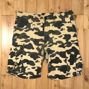 1st camo yellow ハーフパンツ Mサイズ a bathing ape BAPE shorts pants エイプ ベイプ アベイシングエイプ 迷彩 ショーツ ac6c