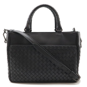 BOTTEGA VENETA ボッテガ ヴェネタ ボッテガベネタ イントレチャート ハンドバッグ 2WAY ショルダーバッグ レザー ブラック 黒 481796