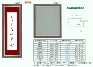 書道額縁 樹脂製フレーム UVカットアクリル付 8138 半切サイズ シルバー