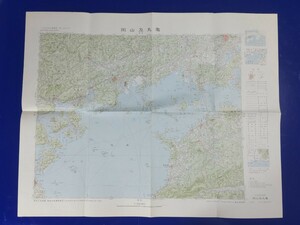 20万分の1地勢図【岡山及丸亀】国土地理院発行・昭和62年要部修正・昭和63年発行　〈山陽本線・瀬戸大橋線・予讃線・讃岐平野・燧灘〉