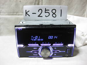 K-2581　Carrozzeria　カロッツェリア　FH-3100　MP3　フロント USB AUX　2Dサイズ　CDデッキ　故障品