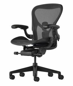 未使用品 新品 Herman Miller ハーマンミラー　アーロンチェア リマスタード オニキス (ブラック) 金属脚 フル装備 C 原価30.6万