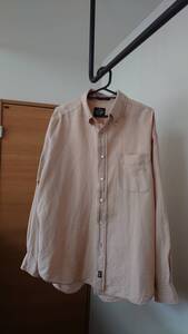 DOCKERS ドッカーズ vintage リネン　麻　シャツ　ボタンダウン　ビジカジ　ベージュ shirt オフィス 80