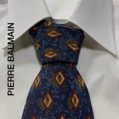 美品 PIERRE BALMAN パターン柄 シルク ネクタイ イタリア製
