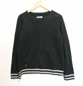 H7932gg TOMMY HILFIGER トミーヒルフィガー サイズM トレーナー スウェット 黒 メンズ 綿100% ライン ポケット付き シンプル