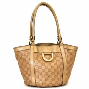 [ 1円 ] GUCCI グッチ GG柄 アビー トートバッグ ショルダーバッグ 肩掛け ゴールド系 レザー ゴールド金具 シマ ハンドバッグ 