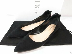 超美品 【Christian Dior クリスチャンディオール】 スエードレザー ハート パンプス 靴 (レディース) size36 ブラック □30LZ4696□