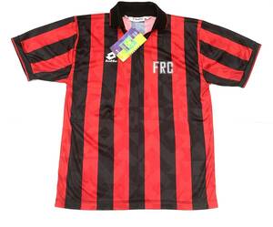 デッド イタリア製 lotto 93-94 MAGLIA J MILAN MC ユニホーム 赤黒 L ACミラン