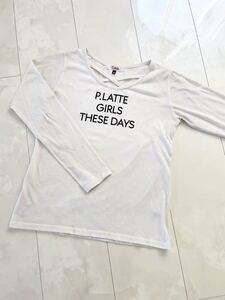 Pink latte ピンクラテ　ロングTシャツ サイズXS 150㎝ トップス ホワイト 