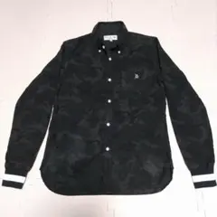 DUFFER　カモフラージュ柄 ラインリブ袖 カジュアル ボタンダウン シャツ