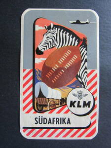 KLM■就航地ラゲッジラベル■アフリカ線■SDAFRIKA（ドイツ語 Ver.）■ダグラスDC-4■1950