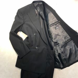 新品【サイズA7 XL★一流の礼服 NIKKE】4Bダブルスーツ 漆黒 ブラックフォーマル 背抜き ノーベンツ 1タック 冠婚葬祭 喪服 アジャスター付