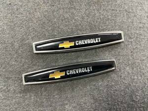 シボレー CHEVROLET カーステッカー エンブレム プレート フェンダーバッジ シール 金属製 送料無料 2個セット ●118番