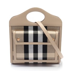 バーバリー ブランドオフ BURBERRY キャンバス ハンドバッグ キャンバス/レザー 中古 レディース