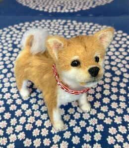 羊毛フェルト　柴犬　豆柴　子犬　仔犬　犬　猫　ハンドメイド　置物　フィギュア　インテリア ぬいぐるみ 一点物 leegurumi