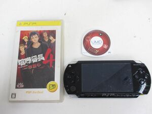 I582-N29-3499◎ SONY ソニー PSP-1000 ブラック 喧嘩番長4 ギレンの野望 アクシズの脅威V ジャンク 現状品1◎