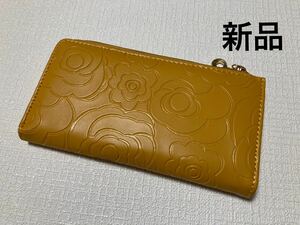 【新品】L字ファスナー 合皮 レディース 財布 黄色系.