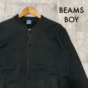 BEAMS BOY ビームスボーイ スウェットスタジャン トレーナー スナップボタン 裏起毛 レディース サイズM相当 玉FL3208