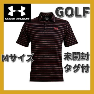 ■新品 アンダーアーマー ゴルフ Mサイズ 半袖シャツ UA PLAYOFF POLO 2.0 UNDER ARMOUR プレーオフポロ 1327037-042 黒 定価8250円 即決