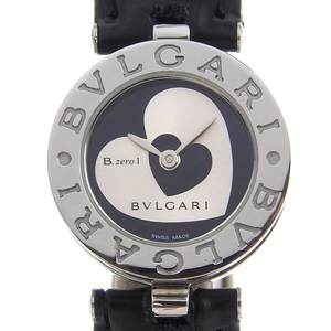 BVLGARI ブルガリ B-zero1 ビーゼロワン BZ22S 腕時計 SS×レザー ブラック クオーツ レディース 黒文字盤【I130124041】中古