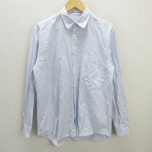 G■パパス/WALL GUY SHIRT PAPAS 長袖シャツ/ストライプ柄【L】白青/men