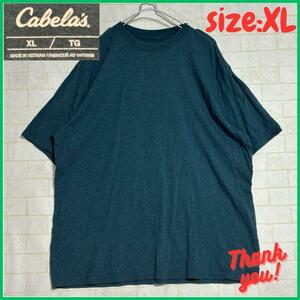 cabelas　カベラス Tシャツ 半袖 無地 グリーン XL メンズ 2640