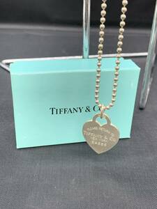 H TIFFANY&Co. ティファニー リターントゥハートプレート ボールチェーン シルバー925 SV ロングネックレス ペンダント 中古 アクセサリー