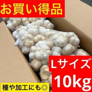 【大特価】青森県産にんにく 10kg L 福地ホワイト お得 激安 加工