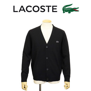 LACOSTE (ラコステ) AH5802 ウォッシャブル ウール Vネック ニットカーディガン LC337 031ブラック 4-M