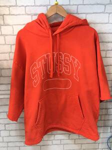 STUSSY ステューシー 半袖 プルオーバーパーカー オレンジ 118521 サイズL メンズ JS-449282