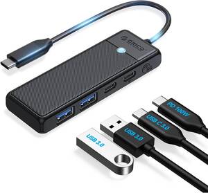 OY31 ORICO USB C ハブ 4in1 USBハブ USB C-USB マルチポート 100W Type-C ポート USB-C データ ポート